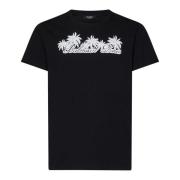 Balmain Svart Palm Tree T-shirt Black, Herr