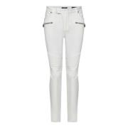 Balmain Vita Slim Fit Biker Jeans White, Herr