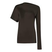 Alexander McQueen Brun Asymmetrisk Halsringning Topplagg Aw24 Brown, D...