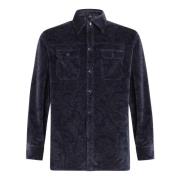 Etro Blå Blommig Paisley Jacquard Skjorta Blue, Herr