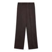 Semicouture Brun Satin Elastisk Midja Byxor Brown, Dam