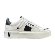 Icon Denim Vit och Svart Logosneaker White, Herr