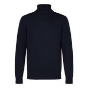 Emporio Armani Blå Ulltröja med Örnbroderi Blue, Herr