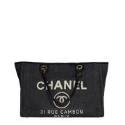 Chanel Vintage Pre-owned Canvas chanel-vskor Blue, Dam