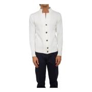 Eleventy Vit Cardigan Sweater White, Herr