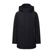 Ecoalf Svart textil parka för män Black, Herr