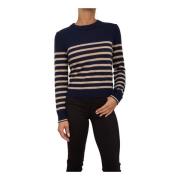 Nenette Blå Cashmere Crewneck Tröja Blue, Dam