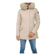 Peuterey Beige Parka/Trench för kvinnor Beige, Dam