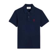 Ami Paris Klassiskt Hjärt Design Unisex Polo Skjorta Blue, Herr