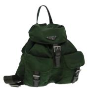 Prada Vintage Pre-owned Nylon ryggsckar Green, Dam