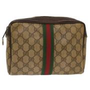 Gucci Vintage Pre-owned Canvas kuvertvskor Beige, Dam