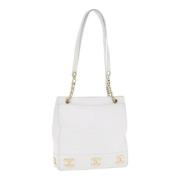 Chanel Vintage Pre-owned Laeder axelremsvskor White, Dam