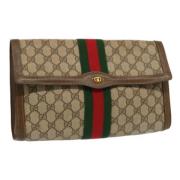 Gucci Vintage Pre-owned Laeder kuvertvskor Beige, Dam