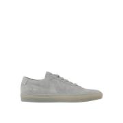 Common Projects Grå Mocka Sneakers med Guld Sidologo Gray, Herr