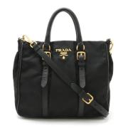 Prada Vintage Pre-owned Canvas handvskor Black, Dam