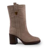 Coccinelle Mocka Slip-On Boots med Metall Detalj Brown, Dam