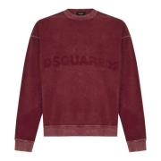 Dsquared2 Röd Ribbstickad Tröja med Logodetalj Red, Herr