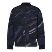 Emporio Armani Blå Quiltad Bomberjacka Blue, Herr