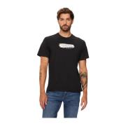 Guess Logo Relief Bomull T-shirt Black, Herr