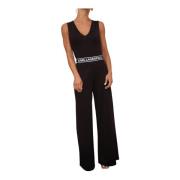 Karl Lagerfeld logo tape jumpsuit Nero Black, Dam