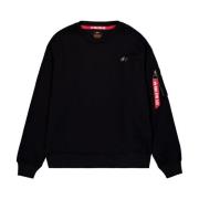 Alpha Industries 3D Small Logo Sweater i svart bomull Black, Herr