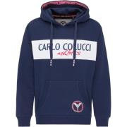 Carlo Colucci Atletico Sweathoodie Conto - Herr Sweatshirt Blue, Herr