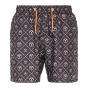 Carlo Colucci Herr Badshorts med Logotryck Carazzato Black, Herr