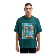 Carlo Colucci Oversize T-shirt med korta ärmar Green, Herr