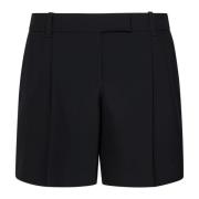 Alexander McQueen Svarta ullshorts med veck Black, Dam