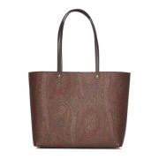 Etro Brun Paisley Jacquard Toteväska Brown, Dam