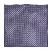 Brunello Cucinelli Geometriskt Tryck Sidenscarf Lila Blå Purple, Herr