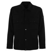 Stone Island Svart ull nylon jacka Black, Herr