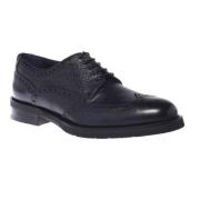 Baldinini Lace-up in black tumbled leather and leather Blue, Herr