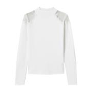 Twinset Vit Stickad Tröja med Broderat Design White, Dam