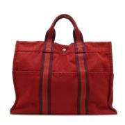 Hermès Vintage Pre-owned Canvas handvskor Red, Dam