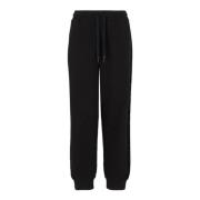 Emporio Armani EA7 Ekologisk Bomull Svart Jogger Byxor Black, Dam