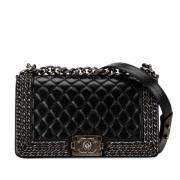 Chanel Vintage Pre-owned Laeder crossbodyvskor Black, Dam