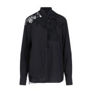 Ermanno Scervino Casual Bomullsskjorta i Blå Black, Dam