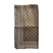 Borbonese Jacquard Ullsjaal All Over Print Beige, Dam