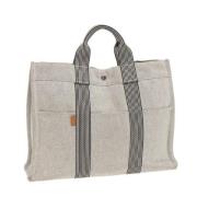 Hermès Vintage Pre-owned Canvas handvskor Gray, Dam