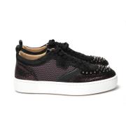 Christian Louboutin Svarta Happy Rui Spikes Platta Skor Black, Herr