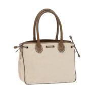 Burberry Vintage Pre-owned Canvas handvskor Beige, Dam