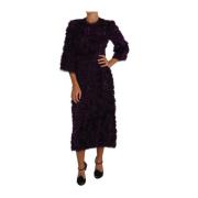 Dolce & Gabbana Fringe Midi Sheath Klänning Purple, Dam