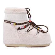 Moon Boot Vita Stängda Skor Icon Low Faux-Fur Beige, Dam