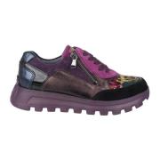 Waldläufer Bred passform snörning-zip sneaker - Lila mix Multicolor, D...