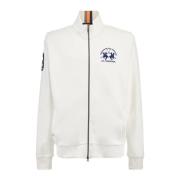 La Martina Vit Bomull Zip-Up Tröja White, Herr