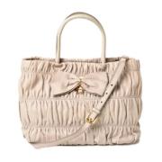 Prada Vintage Pre-owned Laeder handvskor Beige, Dam