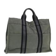 Hermès Vintage Pre-owned Canvas handvskor Green, Dam