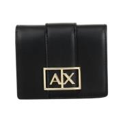 Armani Exchange Svart damplånbok med logospänne Black, Dam