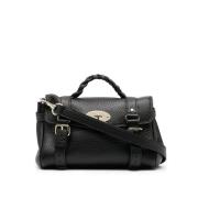 Mulberry Svart Crossbody Väska med Flätat Handtag Black, Dam